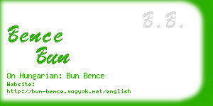 bence bun business card